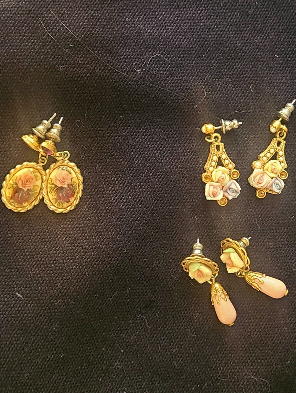 3 Earring Bundle Cute Vintage Floral